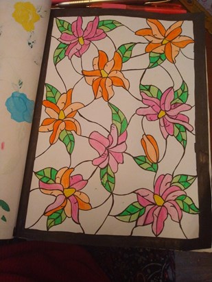 Colored in loving memory of Flower