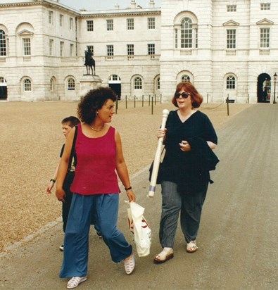 Judith, Owain and Helen in Horseguards Parade, London in the late 1990's