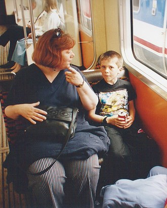 Judith & Owain on the Tube in London - off to see the sights