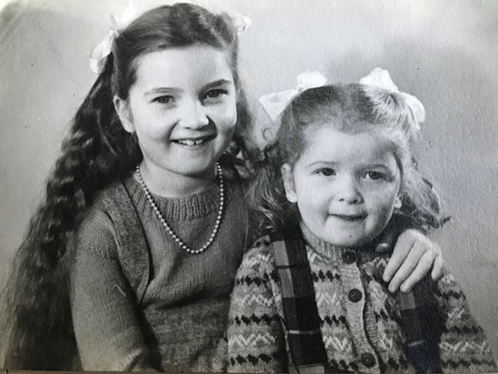 Auntie Eileen with her sister (Mum) Jill in 1949