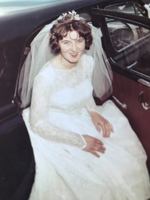 Eileen on her wedding day to Fred Bidwell
