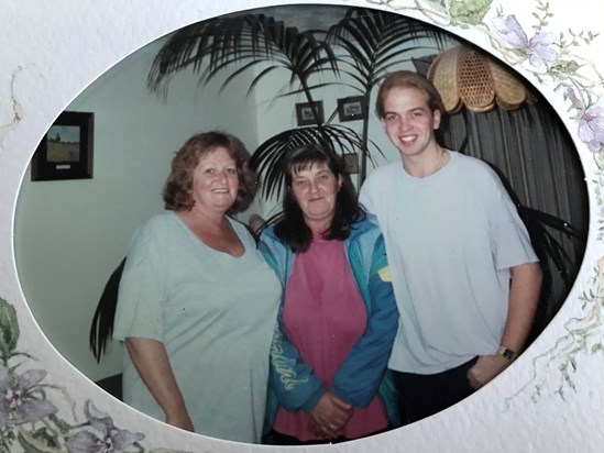 Jillie (Eileen’s sister) Eileen & Simon “Sash” (Eileen’s nephew) taken 1993