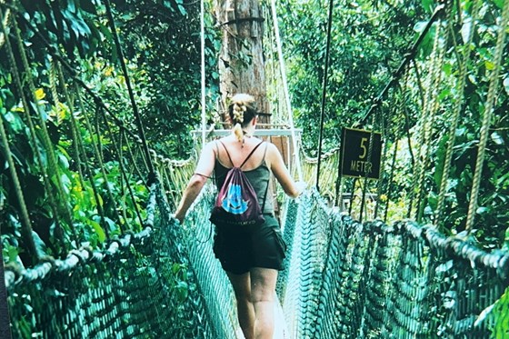 Jungle trekking in Malaysia. Representing the Hammers naturally. 