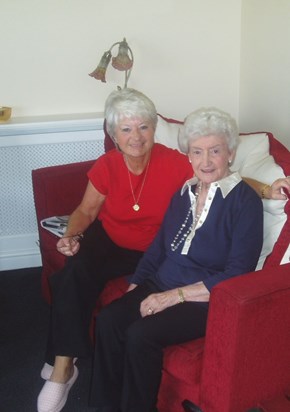 Carol and her mum at Egmanton (2007).  Eve, in the early stages of dementia, also died in 2011.