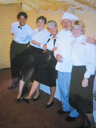 Carol with some of the CMH Catering Services team, here Ann, Richard, Pat and Philip.