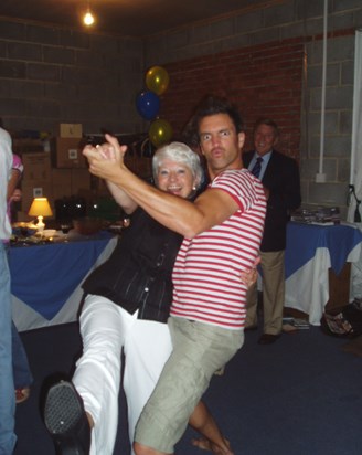 Carol really enjoying herself with Philip on her 60th birthday at Egmanton.