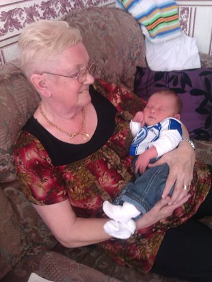 Nan Jean with Kaven a couple of weeks old xxx