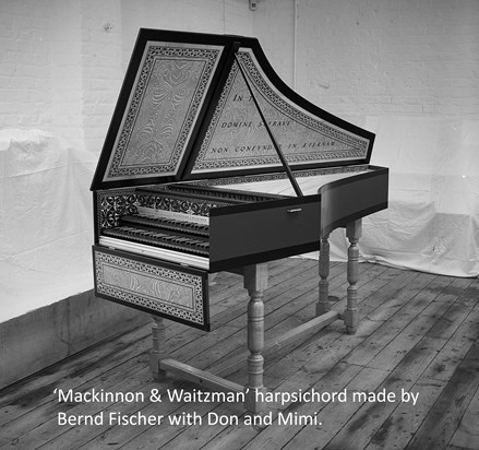 'Mackinnon & Waitzman' harpsichord made by Bernd Fischer with Don and Mimi.