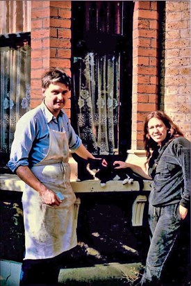 Don and Debby with cat at Forest Gate