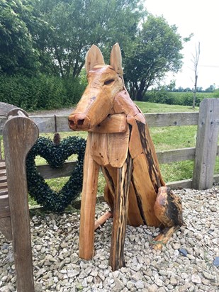 Wolf made from recycled wood