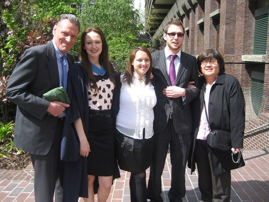 May 2010 Nicola’s graduation. Graham Nicola friend Claudia Stuart and Amy 