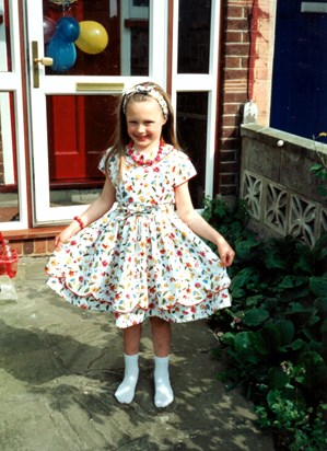 The gorgeous outfit that Amy generously gave me for my 6th birthday. It made my day!! (1993)