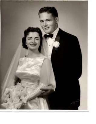 Bob and his wife Carmelita on their wedding day 10-6-1956