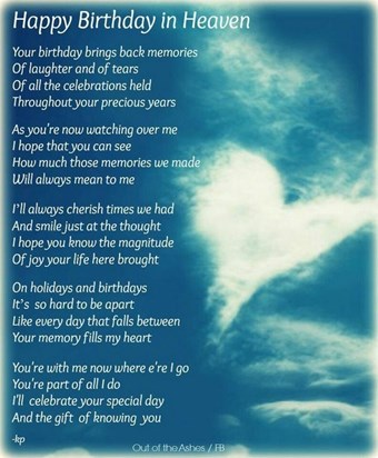 Happy Birthday in Heaven xx