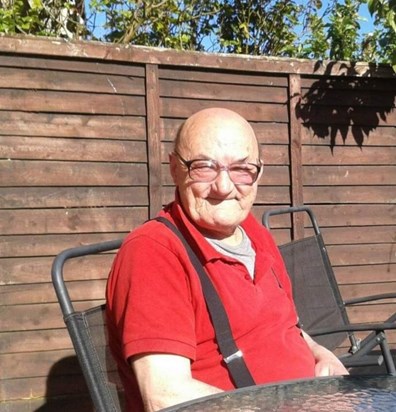 Uncle John enjoying some sunshine on his birthday in 2013 when Kevin was away in Afghanistan 