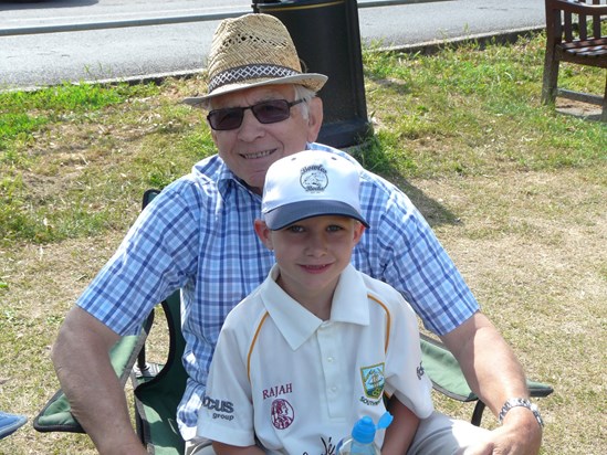 Dad and Ben at Cricket