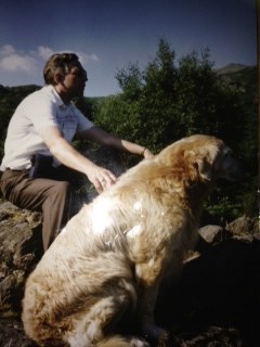Dad  &  Ben sitting over Rydal Water