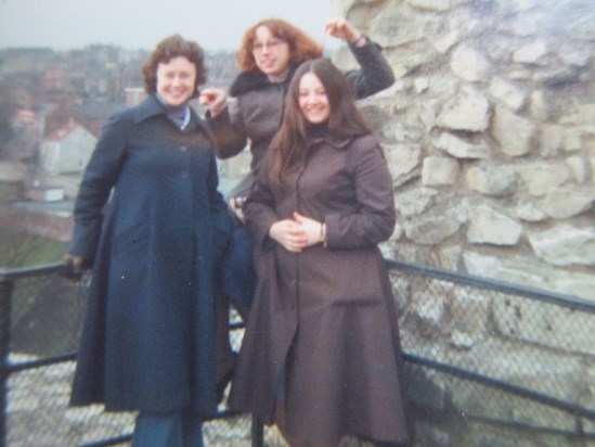 Chris, Linda and Karen  at Conisborough Castle History trip from school 1977