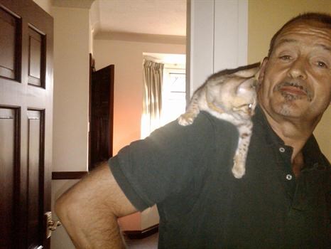 Dad with  my cat Hercules :)