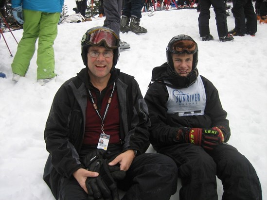 Scott with Brian at a Ski Race