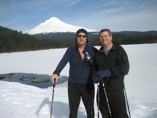 Scott Snowshoeing with Eddie