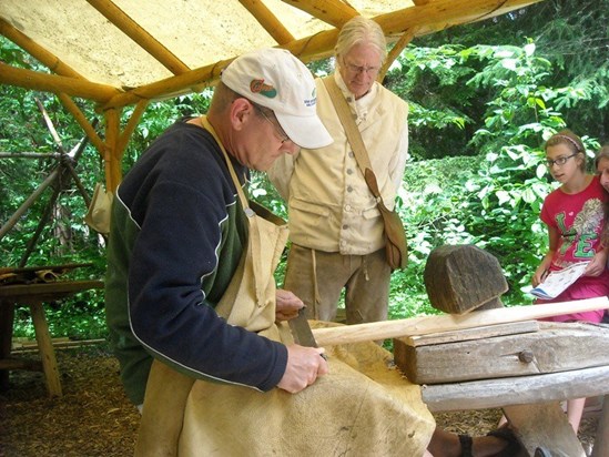 Scott woodworking at Ft. Clatsop 2012