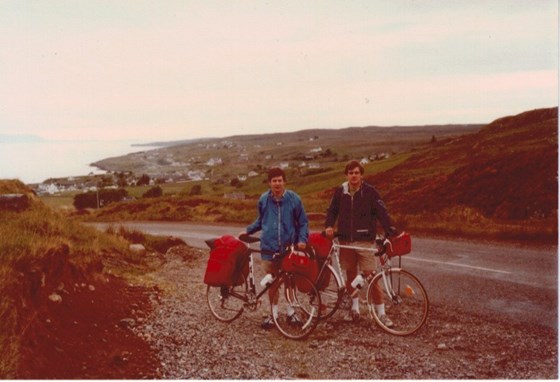 Ned & Scott on Europe Bike Trip in Scotland - 1980