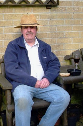 'Wine and Nibbles' in his favourite spot. X