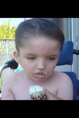 Leon having an ice cream
