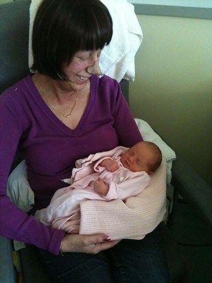 Julie with her beautiful new grand-daughter Anya Elizabeth