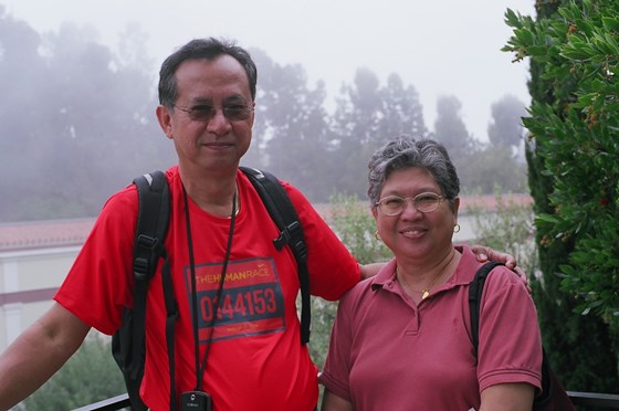 Jun and Cherie at Getty Villa parks