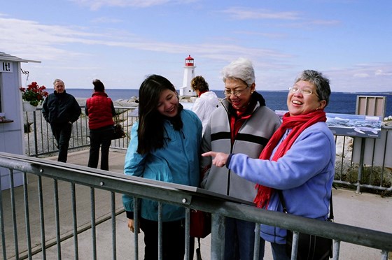 With eldest sister Tish and youngest sister Gina in Peggy's Cove, Nova Scotia, 2008