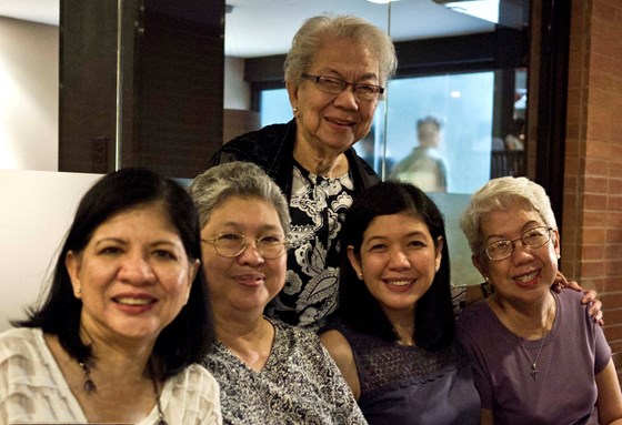 With mom and three sisters in Manila, 2012