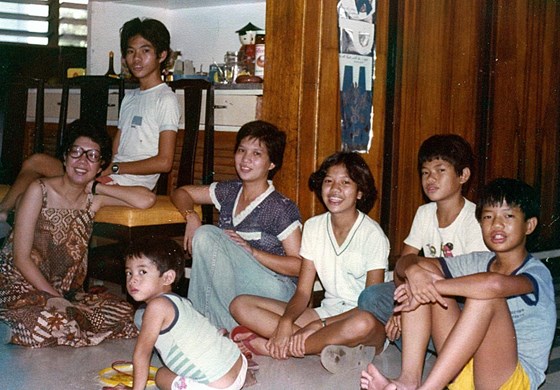 Davy's first visit to the Bautista family home, 1976
