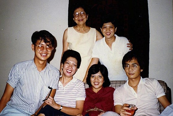 In Singapore hosting visiting family, 1985