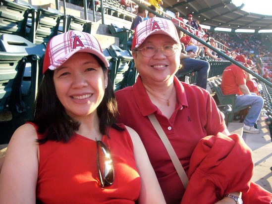 Cherie brought Gina to watch a game of her beloved Angels, August 2010