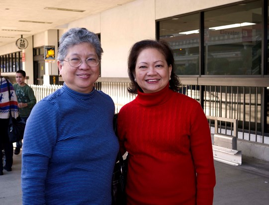 Seeing Aggie off at LAX, December 2011