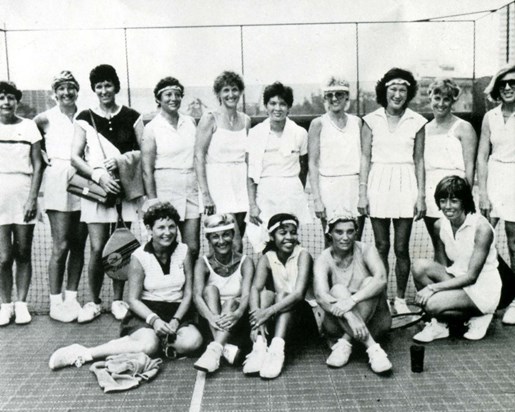 Cherie's tennis group in Singapore, all expatriates