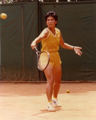 Cherie was excellent at tennis, as she was among most other things 
