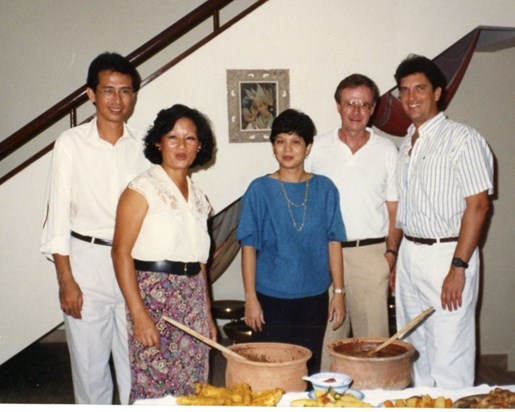 Cherie and Jun with the Hicks in Singapore