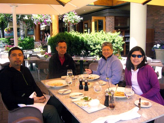 Having lunch in Whistler, one of the sites of the Vancouver Olympics, July 2010