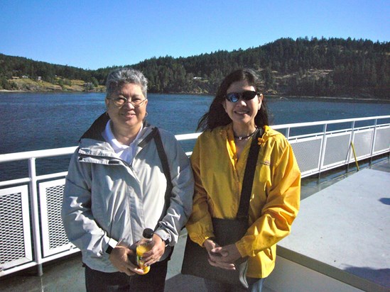 Enjoying the ferry ride to Victoria Island from Vancouver, July 2010