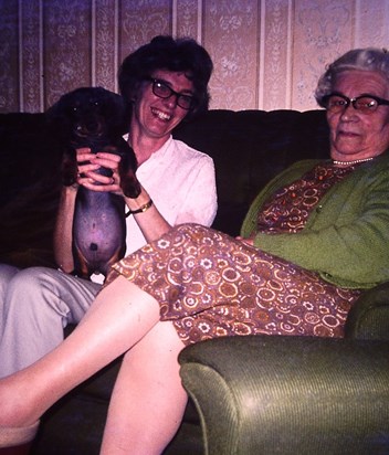 with mother and Kelly dog