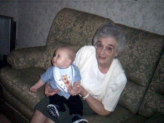 2005.Auntie Margaret with 3x great nephew Joshua. 
