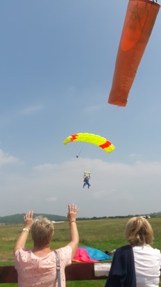 Caitlins friend Caitlin Tyson doing a sky dive and raised over £1000 for the air ambulance 