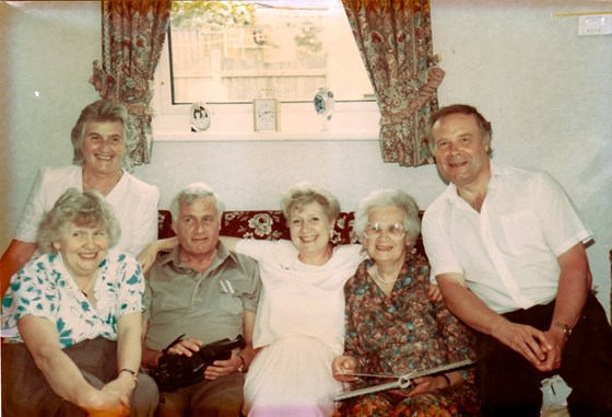 The Downings - from left to right: Jean, Mary, Peter, Mararet, Eva, Michael