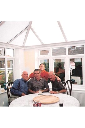 Ed, Martyn and Frank with Katie  2002